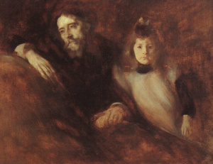 Alphonse-Daudet et sa fille Edmee